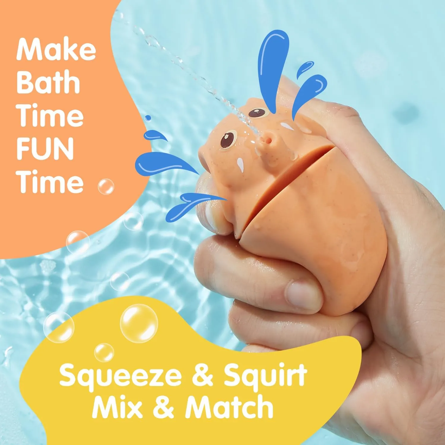 Baby Bath Toys | 11PCS Mold-Free Stacking Boats & Animal Squirters | Sensory Bathtub Toys for Babies 6-12M & Toddlers 1-3Y | Water Table Pool Toys Educational Gift