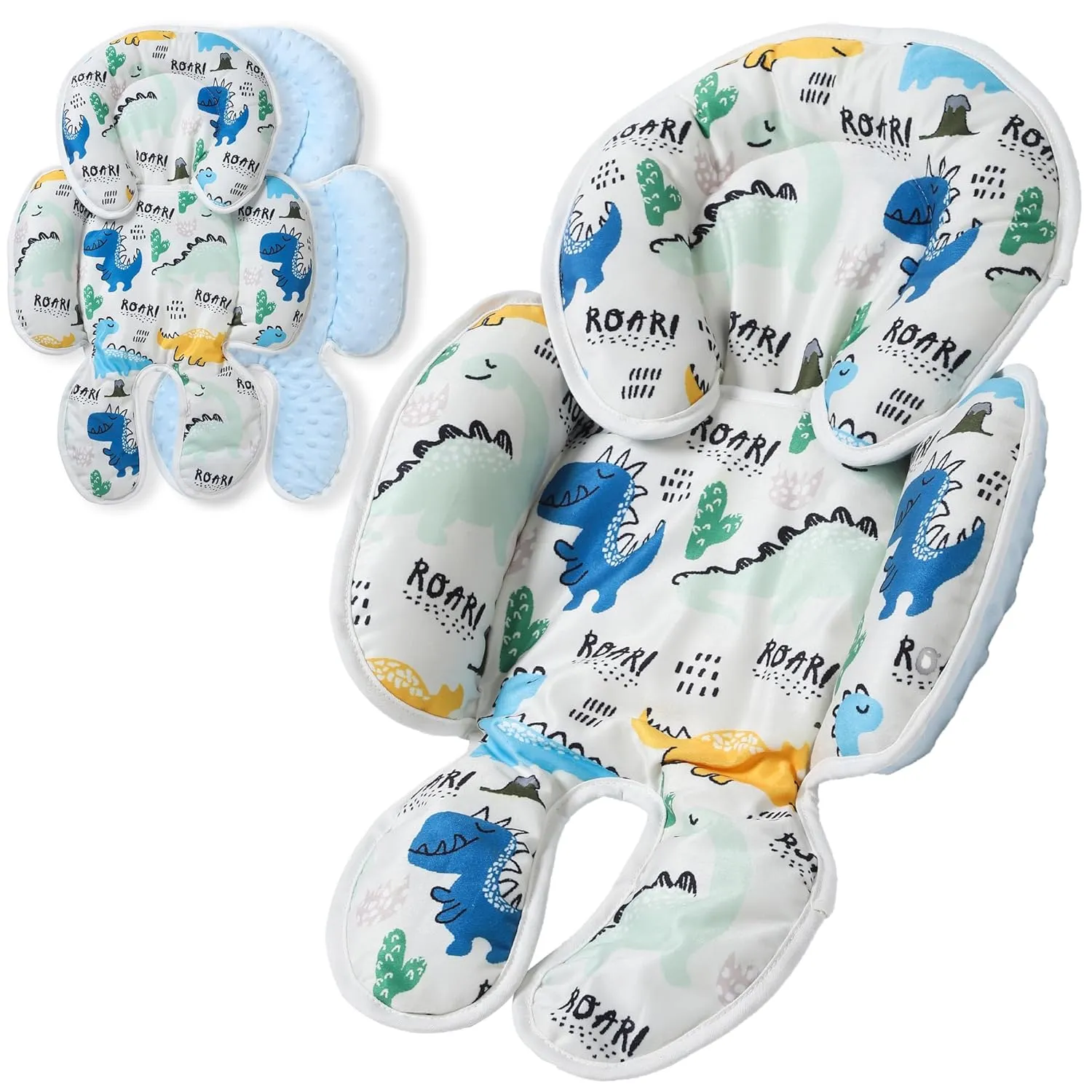 Baby Car seat Head Support, 2-in-1 Infant Car Seat Insert for Newborn Girls Boys Extra Soft Baby Support Pillow Cushion for Carseats, Strollers, Swings and Bouncers