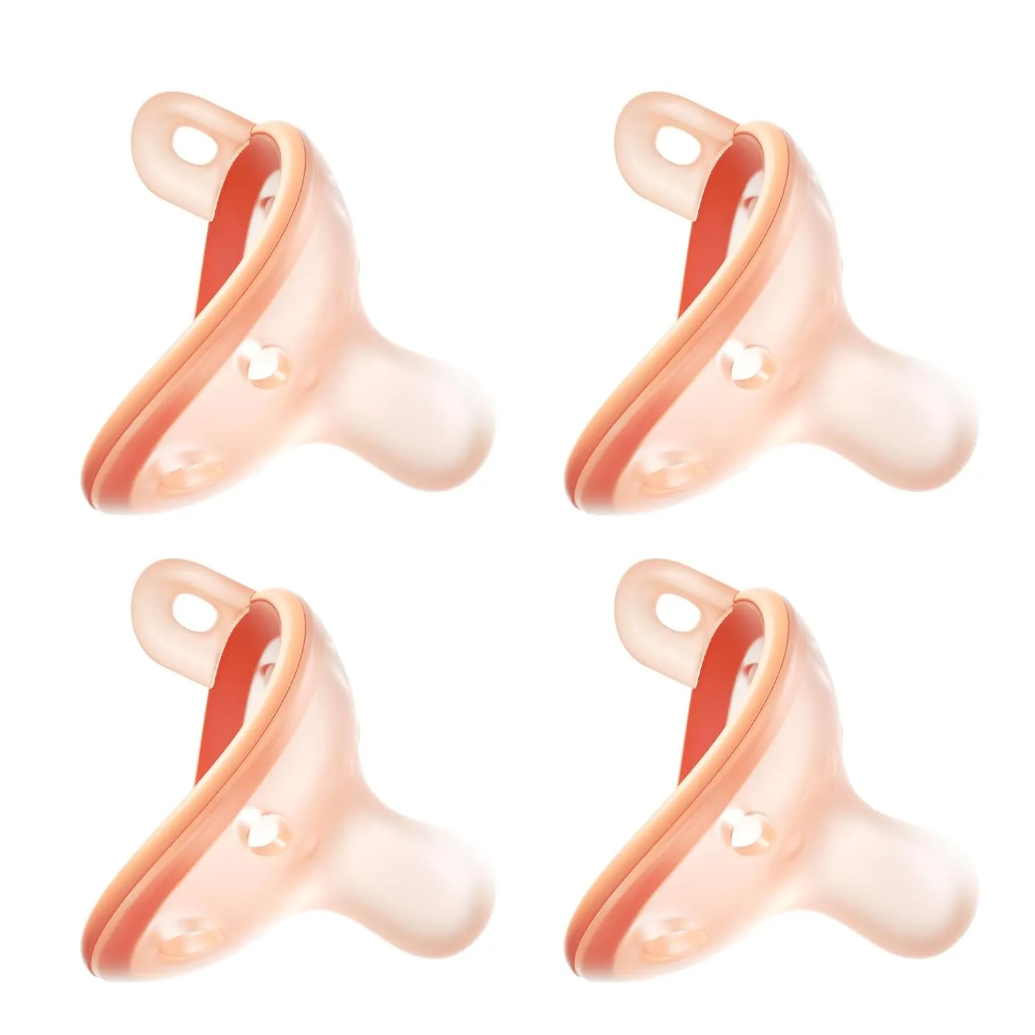 Baby Pacifiers 0-6 Month, Nipple Shape Soft Silicone Newborn Pacifiers 0-3 Months with Large Air Holes, BPA-Free, 4pcs