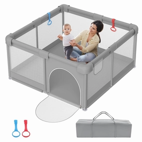 Baby Playpen 51”×51” - Play Pens for Babies and Toddlers, Baby Playards for Infants with Soft Breathable Mesh | Easy Setup | Baby Play Yard with Gate and Carry Bag