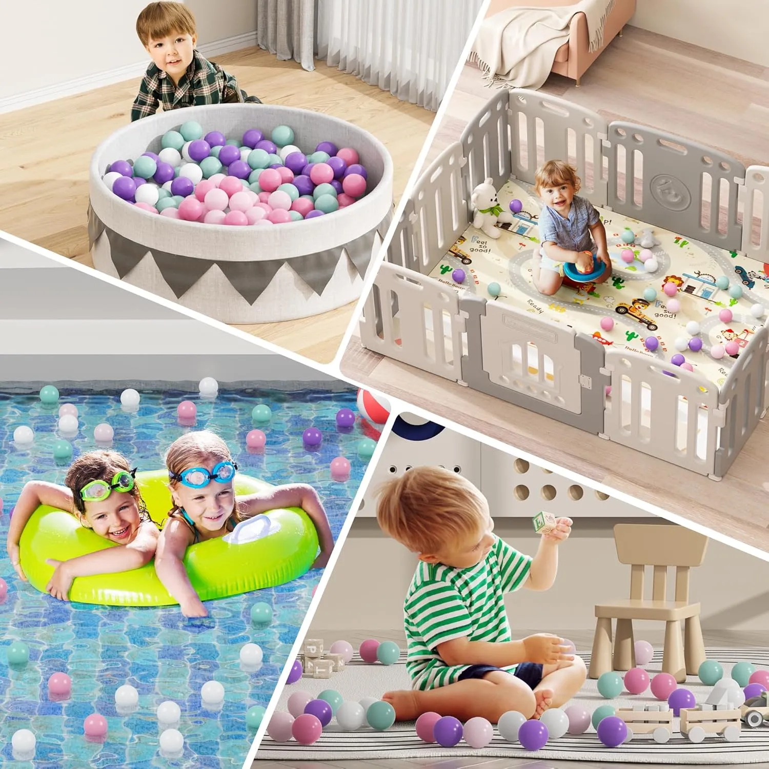 BalanceFrom Play Pit Balls, Kids Plastic Toy Balls for Playpen, Bounce House, or Pool