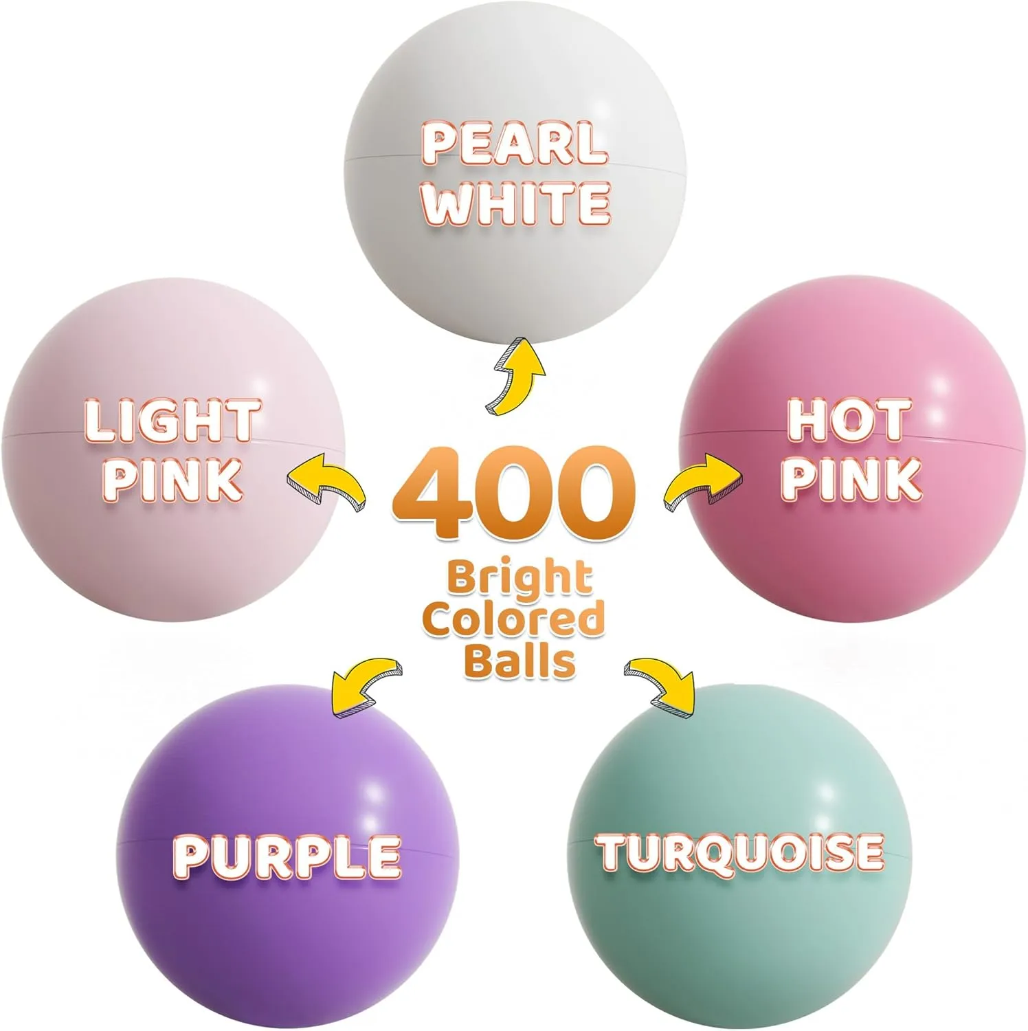 BalanceFrom Play Pit Balls, Kids Plastic Toy Balls for Playpen, Bounce House, or Pool