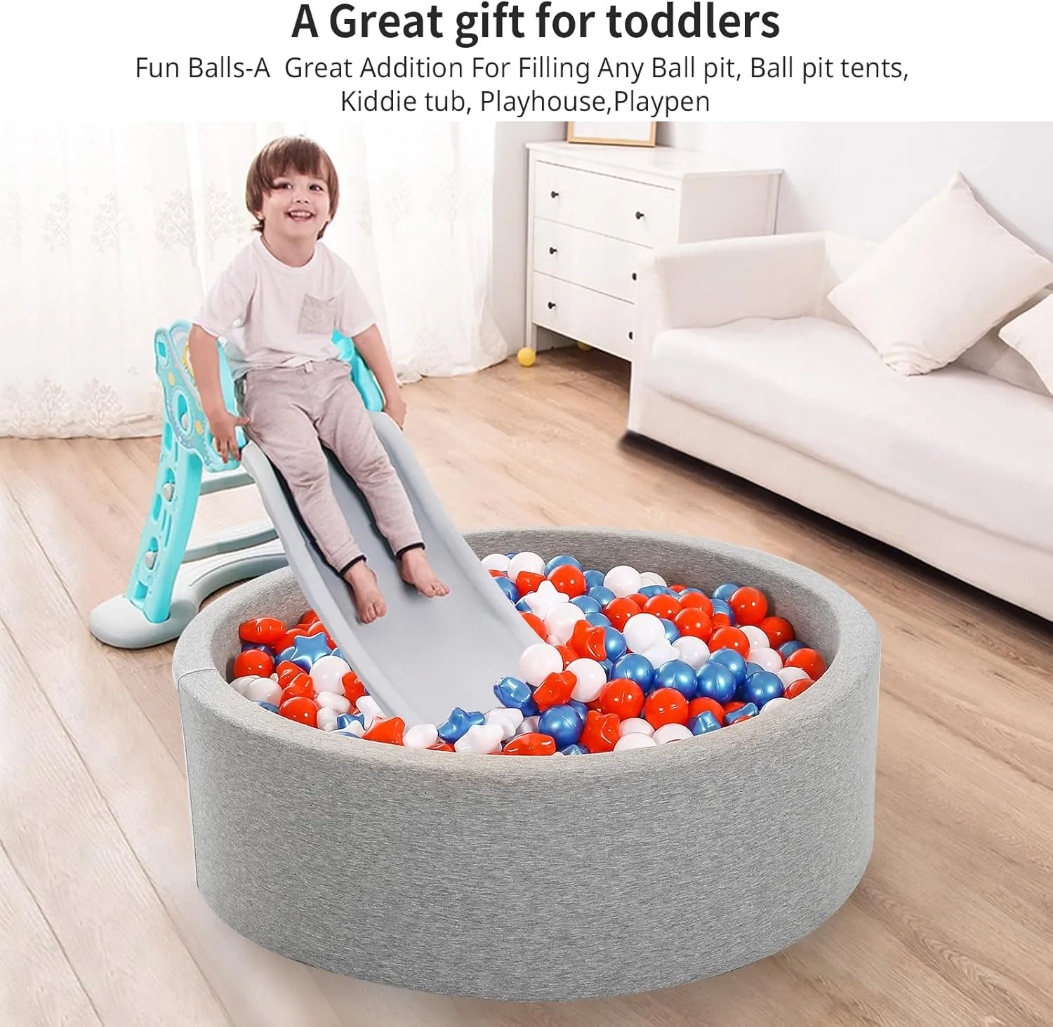 Ball Pit Balls and Stars, 100 200 500 Pieces Plastic Toy Balls for Kids Toddllers Baby Girls Ball Pits, Bounce House, Play Tent, Baby Pool Water Toys,Party Banner Props