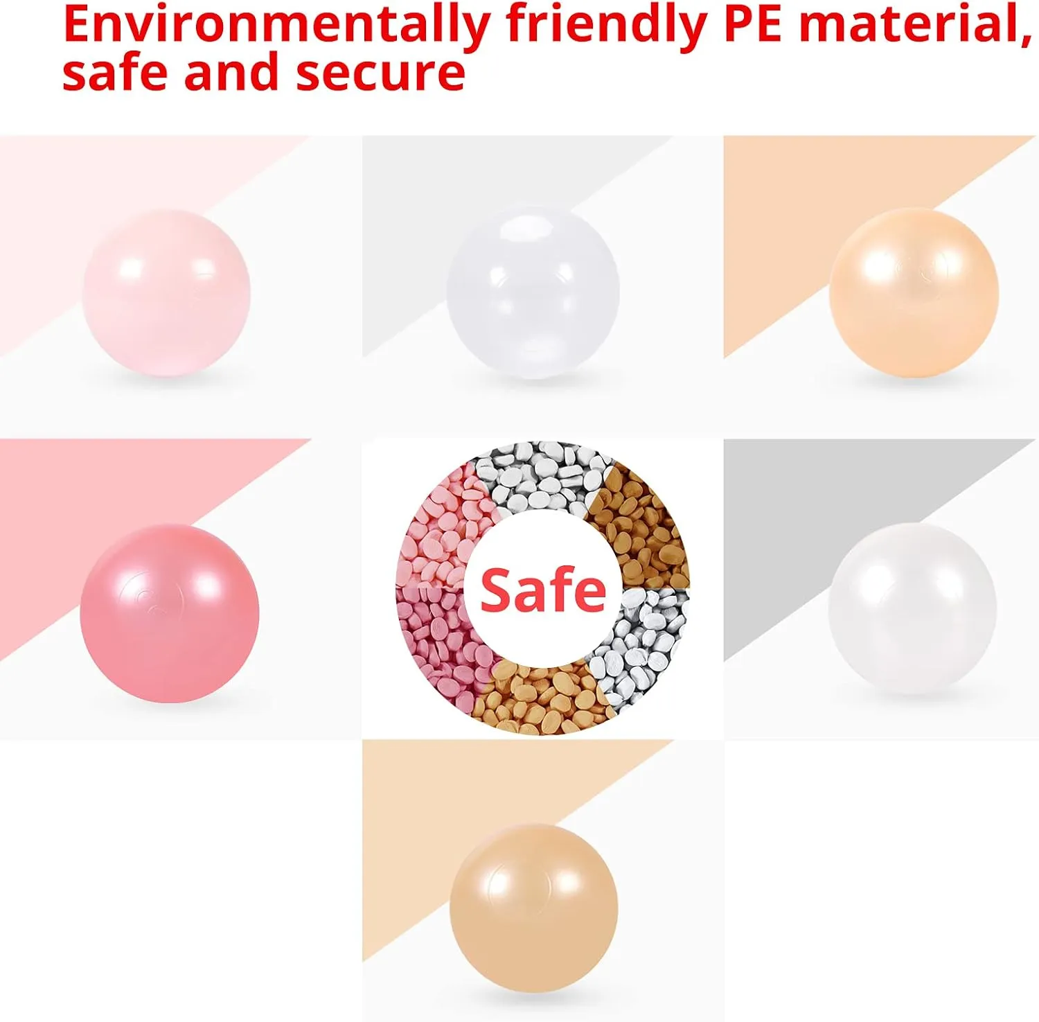 Ball Pit Balls Play Balls - 100 Pieces Baby Soft Plastic Balls BPA&Phthalate Free Non-Toxic Crush Proof Play Balls for 1 2 3Years Old Toddlers Baby Kids Birthday Pool Tent Party