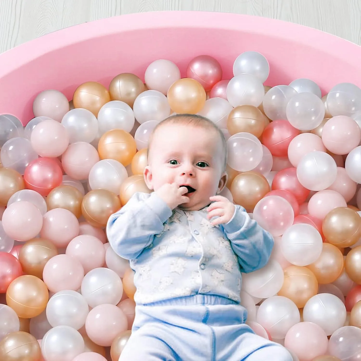 Ball Pit Balls Play Balls - 100 Pieces Baby Soft Plastic Balls BPA&Phthalate Free Non-Toxic Crush Proof Play Balls for 1 2 3Years Old Toddlers Baby Kids Birthday Pool Tent Party