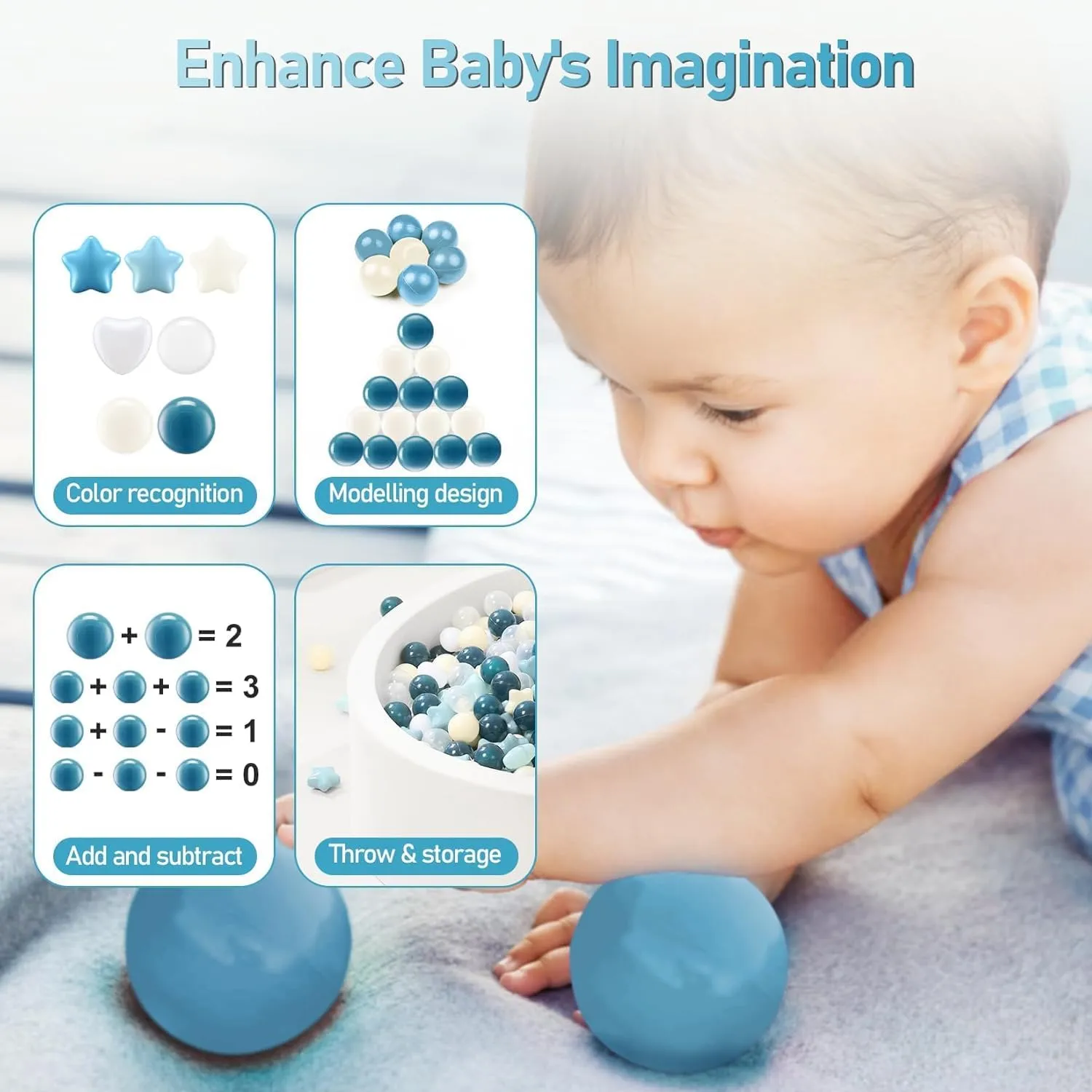 Ball Pit Balls, Safe Non-Toxic BPA-Free Crush-Proof Plastic Balls for Toddlers, Gift for Kids Birthday & Christmas, for Indoor Playpens, Party Decorations & Amusement Activities