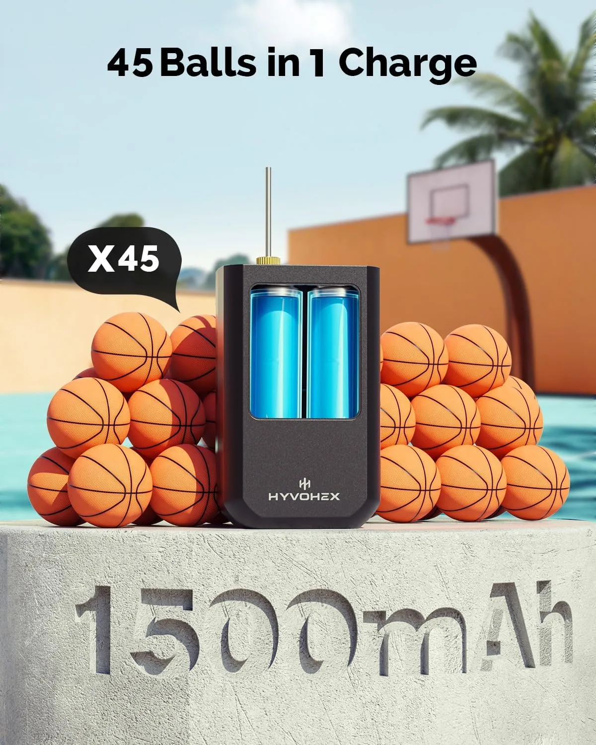Ball Pump for Sports Balls, Portable Electric Basketball Pump Ultra Fast Inflation, with Digital LED Display Air Pump for Balls, Preset Pressure with Ball Needle for Soccer, Volleyball