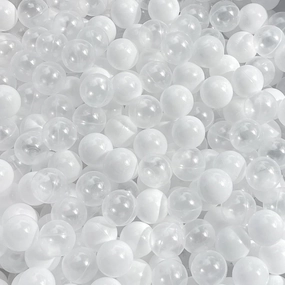 Ball Pit Balls 100 for Toddlers Crush Proof Plastic Balls for Ball Pit Phthalate Free BPA Free Colorful Pit Balls for Kids Babies Pool Play Tent Gift 2.2 Inches (White and Clear)