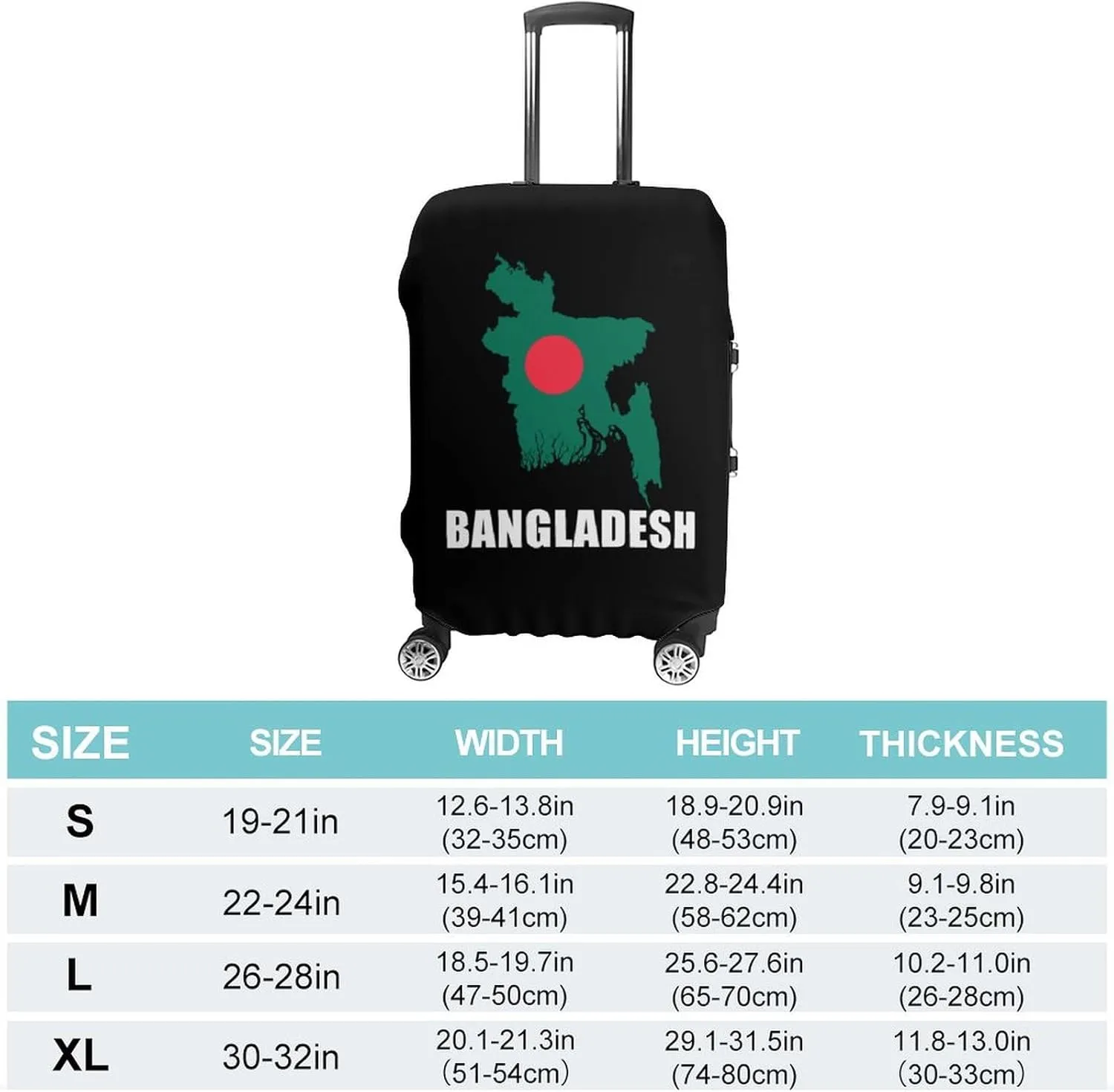 Bangladesh Flag Bangladeshi Map Fashion Luggage Covers Washable Travel Suitcase Cover Elastic Baggage Protector