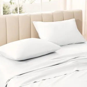 Bare Home 100% Organic Cotton Sateen Pillowcase Set - King Size - Smooth Sateen Weave - Pillowcases - Envelope Closure - Warm & Luxurious (King Pillowcase Set of 2, White)