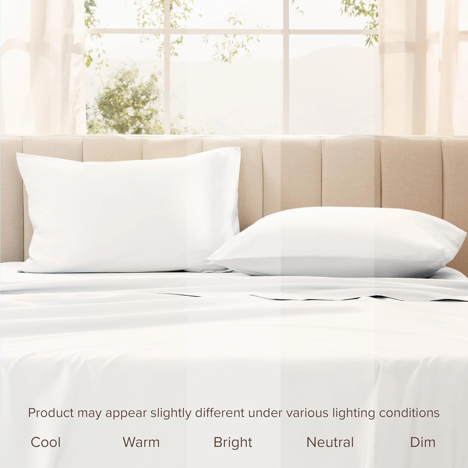 Bare Home 100% Organic Cotton Sateen Pillowcase Set - King Size - Smooth Sateen Weave - Pillowcases - Envelope Closure - Warm & Luxurious (King Pillowcase Set of 2, White)