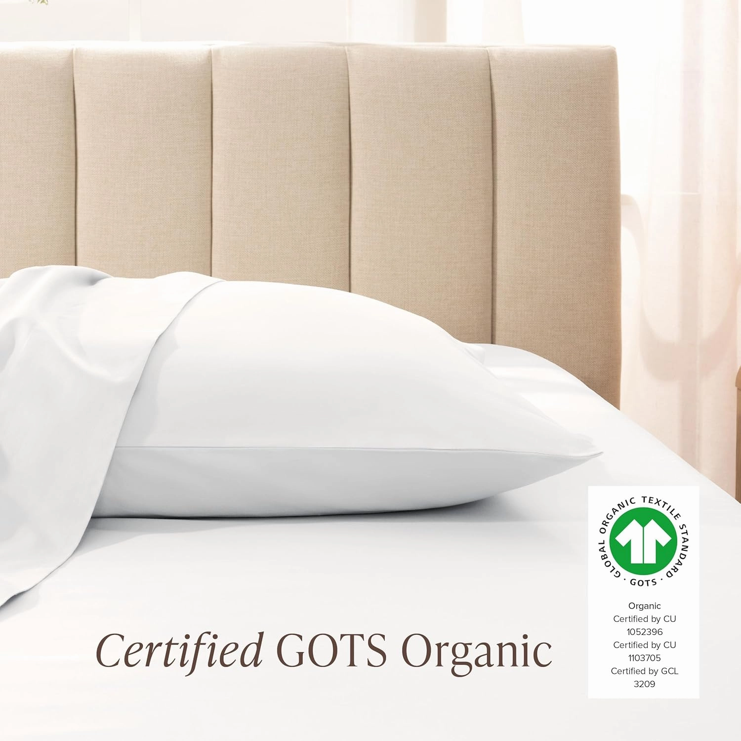 Bare Home 100% Organic Cotton Sateen Pillowcase Set - King Size - Smooth Sateen Weave - Pillowcases - Envelope Closure - Warm & Luxurious (King Pillowcase Set of 2, White)