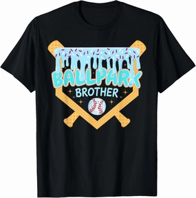 Baseball Drip Ballpark Brother Ice Cream Drip Tball Tee Ball T-Shirt