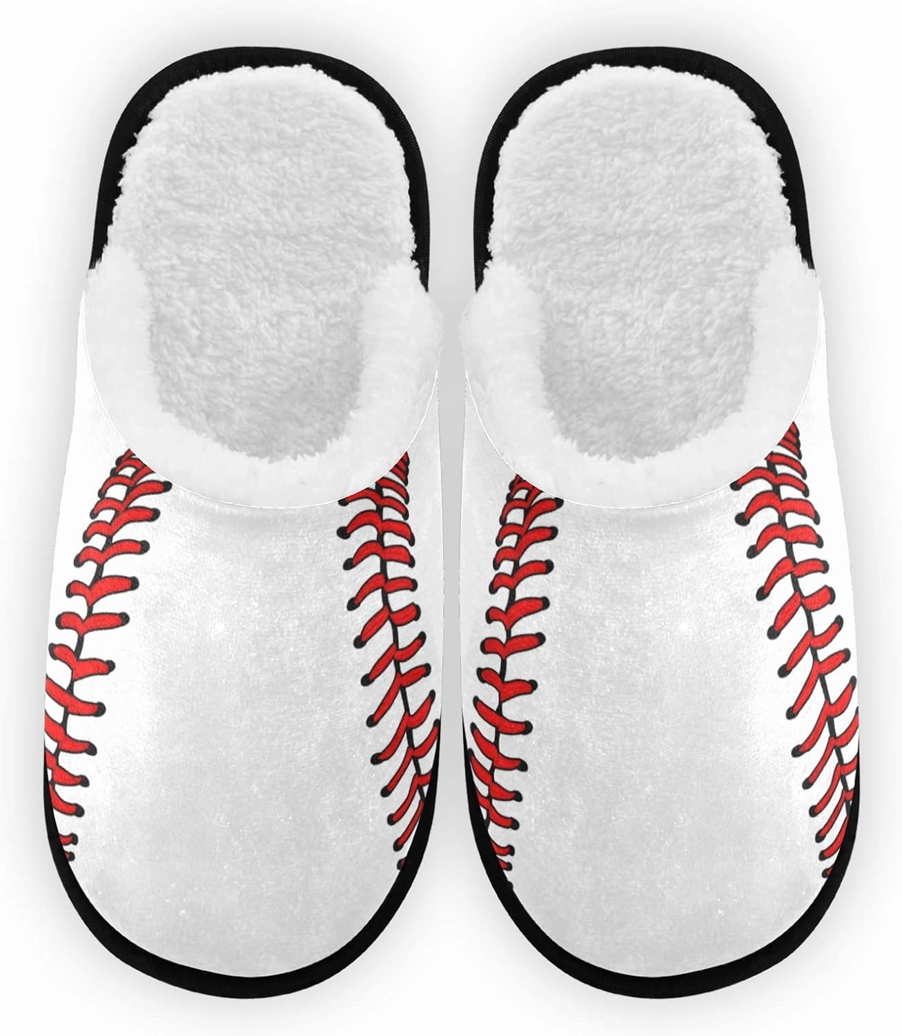 Baseball Sport Print Slippers, Soft Memory Foam Non-Slip Indoor House Slippers Home Shoes for Bedroom Hotel Travel Spa