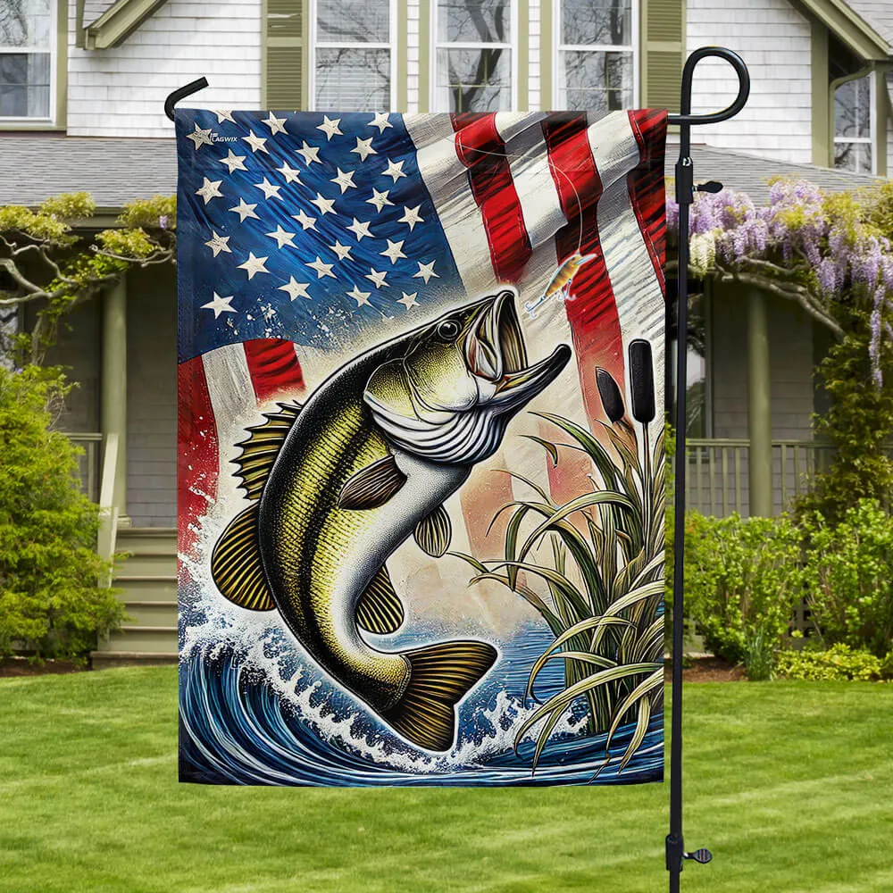 Bass Fishing American Flag MLN3315F
