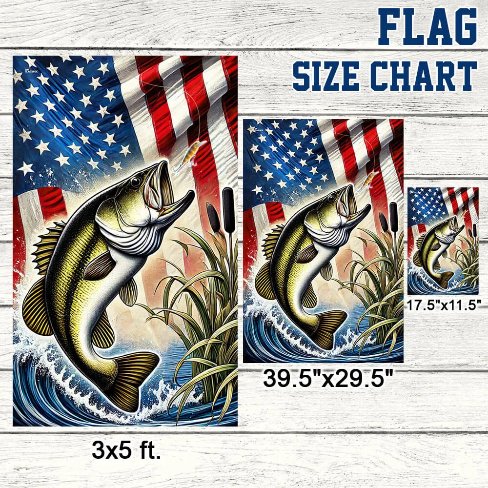 Bass Fishing American Flag MLN3315F