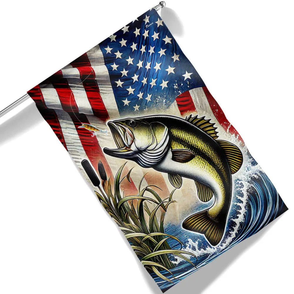Bass Fishing American Flag MLN3315F