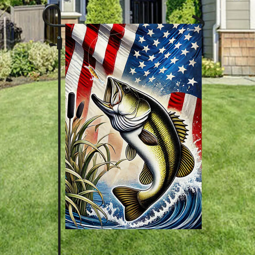 Bass Fishing American Flag MLN3315F