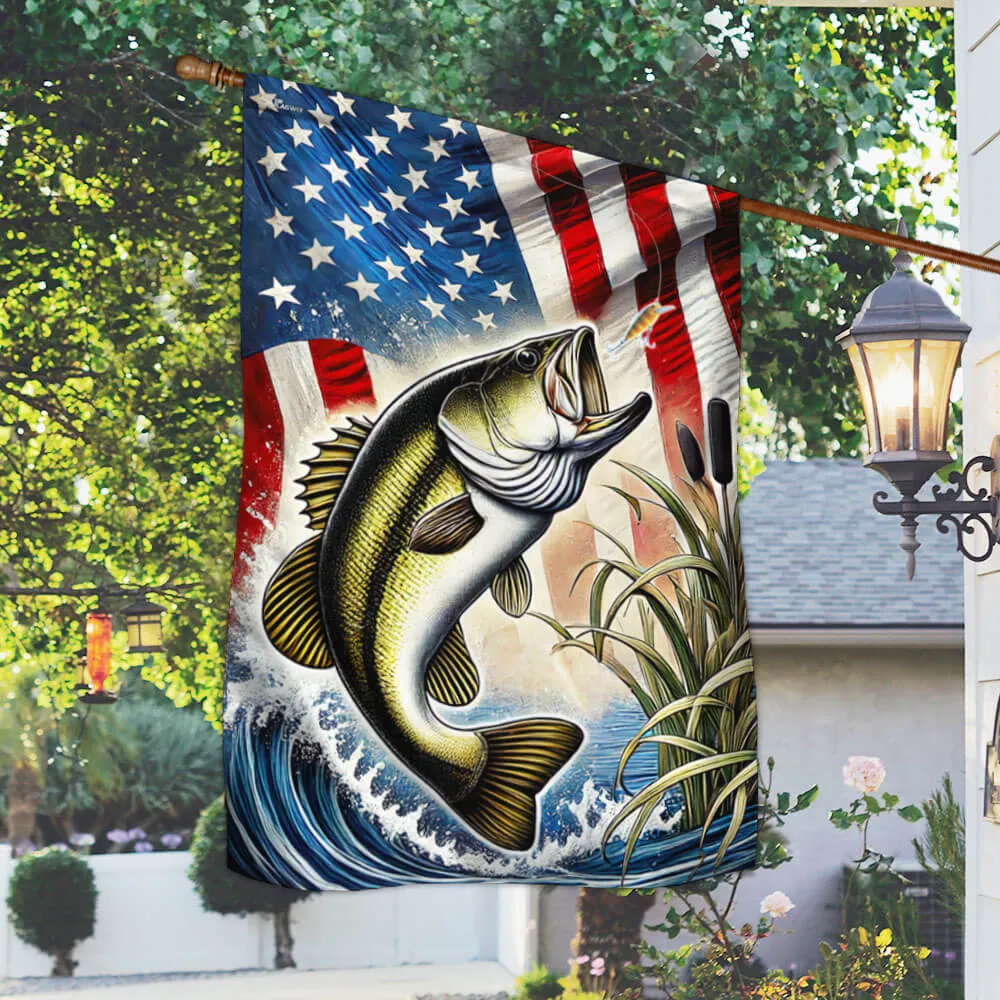 Bass Fishing American Flag MLN3315F