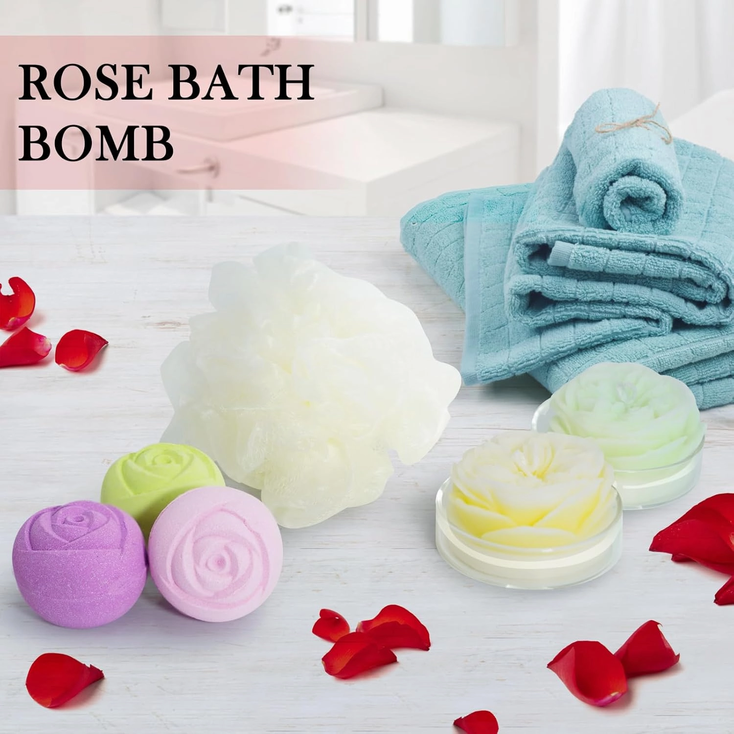 Bath Bombs for Women - 30 Pcs Handmade Natural Essential Oils Rose Bath Bombs, Home Spa Fizzies Bubble Bath, Birthday Gifts for Women Her Self Care Gifts for Mom Wife (30)