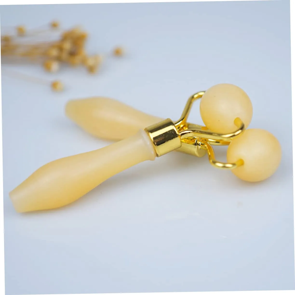Beaupretty 3pcs Jade Face Roller Eye Yellow Jade Skin Care Tool for -aging Relaxation Lightweight Portable Smooth Rolling for Comfortable Use Travel