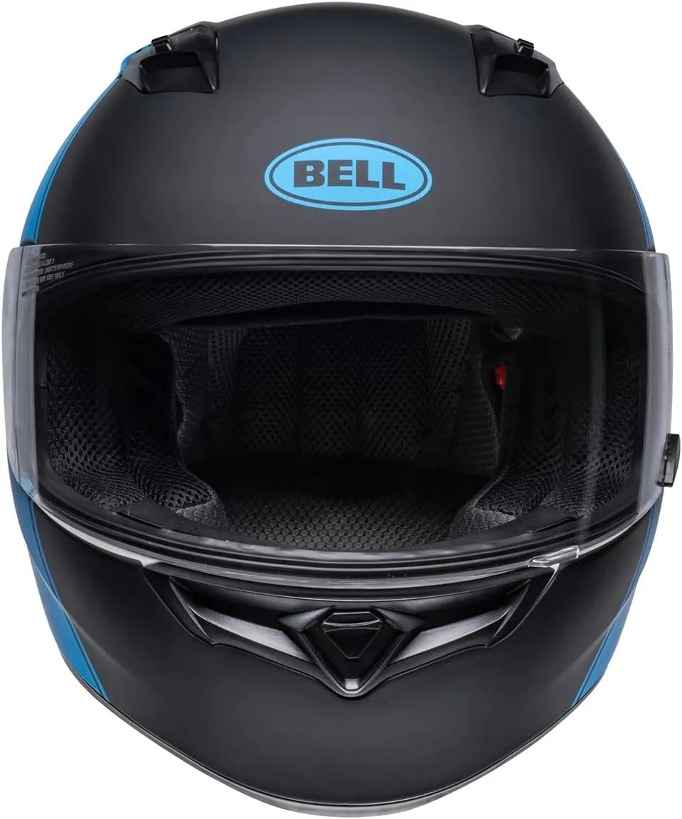 BELL Qualifier Full-Face Motorcycle Helmet (Ascent Matte Black/Cyan/White - Small)