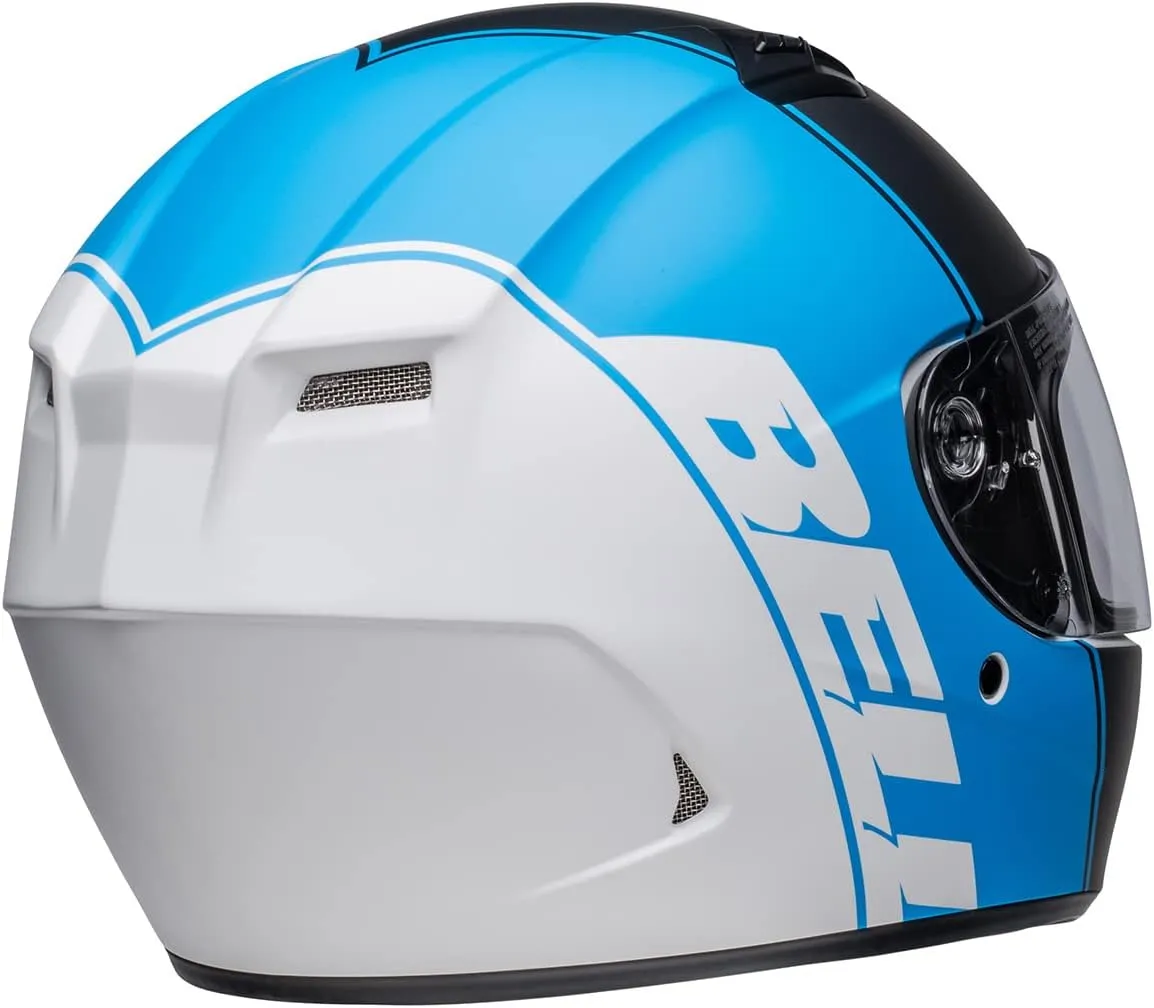 BELL Qualifier Full-Face Motorcycle Helmet (Ascent Matte Black/Cyan/White - Small)