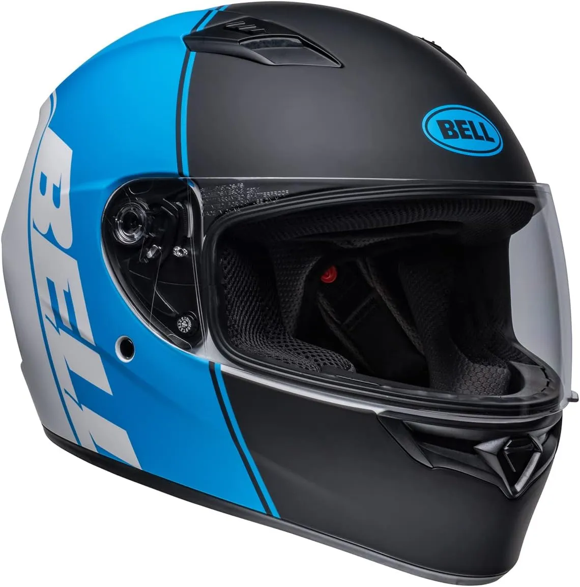 BELL Qualifier Full-Face Motorcycle Helmet (Ascent Matte Black/Cyan/White - Small)