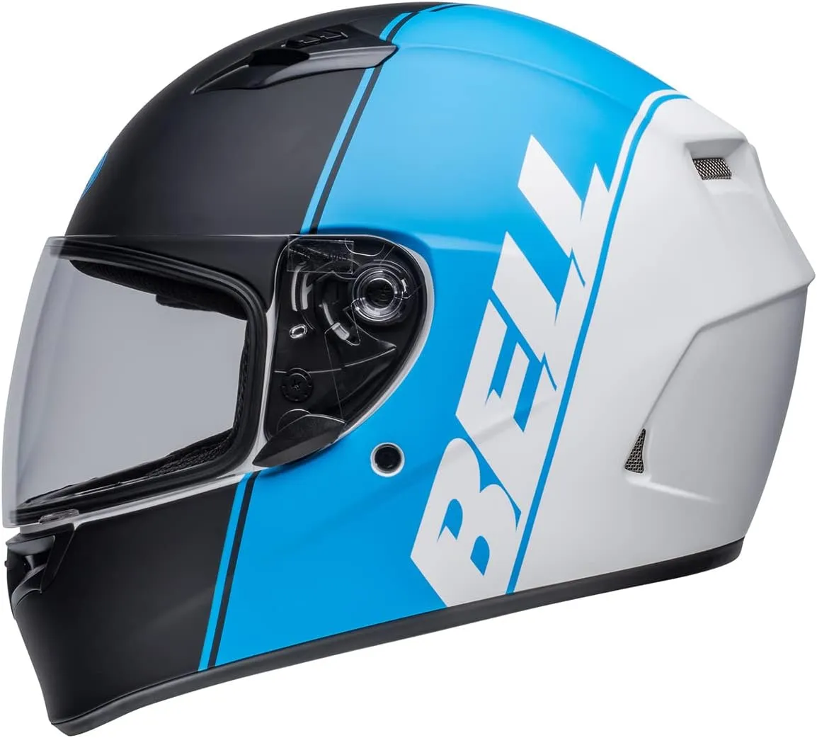 BELL Qualifier Full-Face Motorcycle Helmet (Ascent Matte Black/Cyan/White - Small)