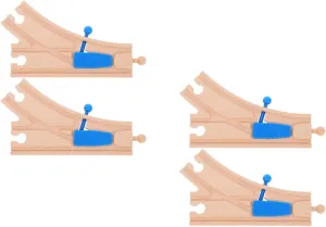 BESTonZON 4 Pcs Plastic Train Track Connectors Wooden Train Tracks Accessories Intersections for