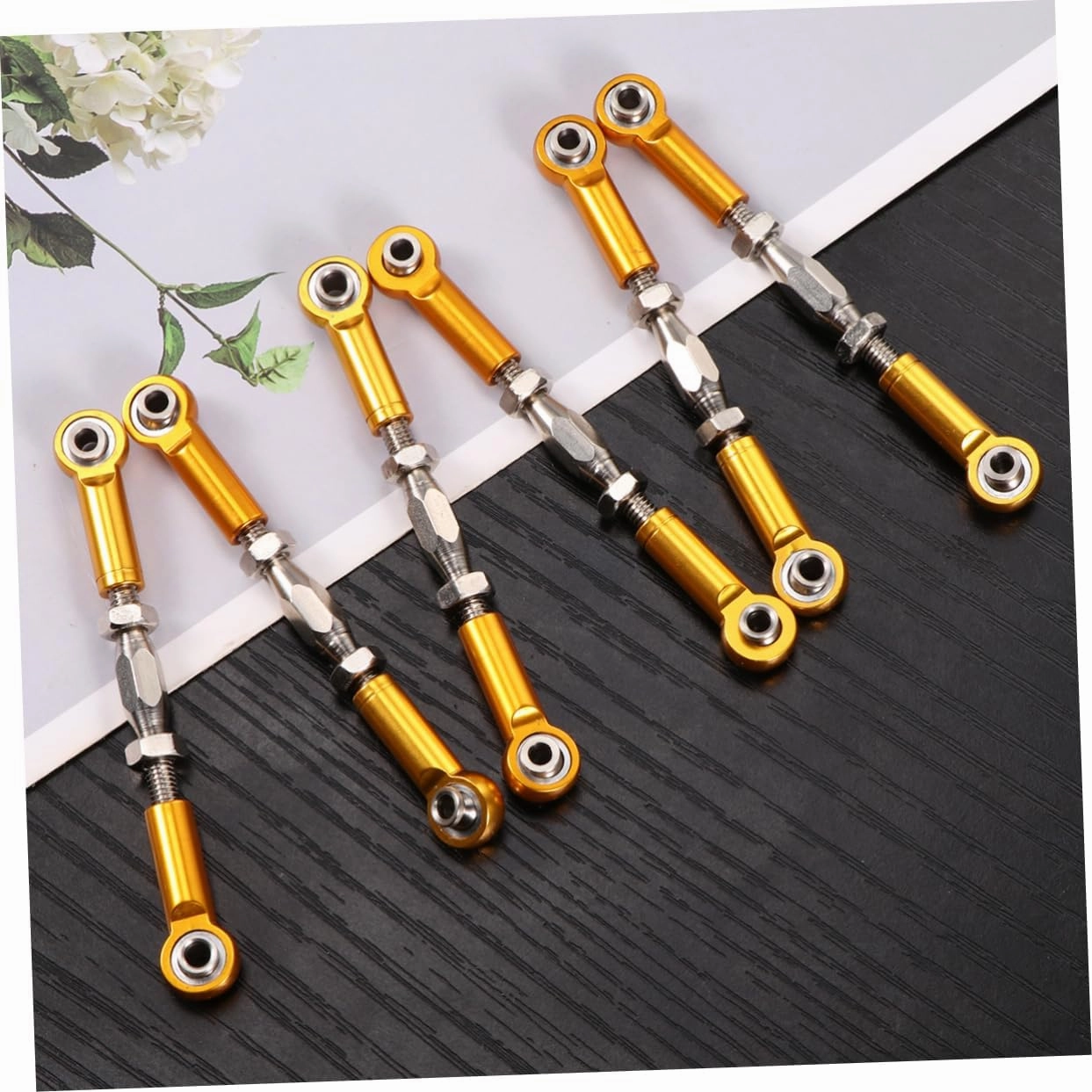 BESTonZON 12pcs Turnbuckle Rod Linkage for Epxhsp Racing Hpi Buggy Upgrade Parts Construction Easy Installation Yellow
