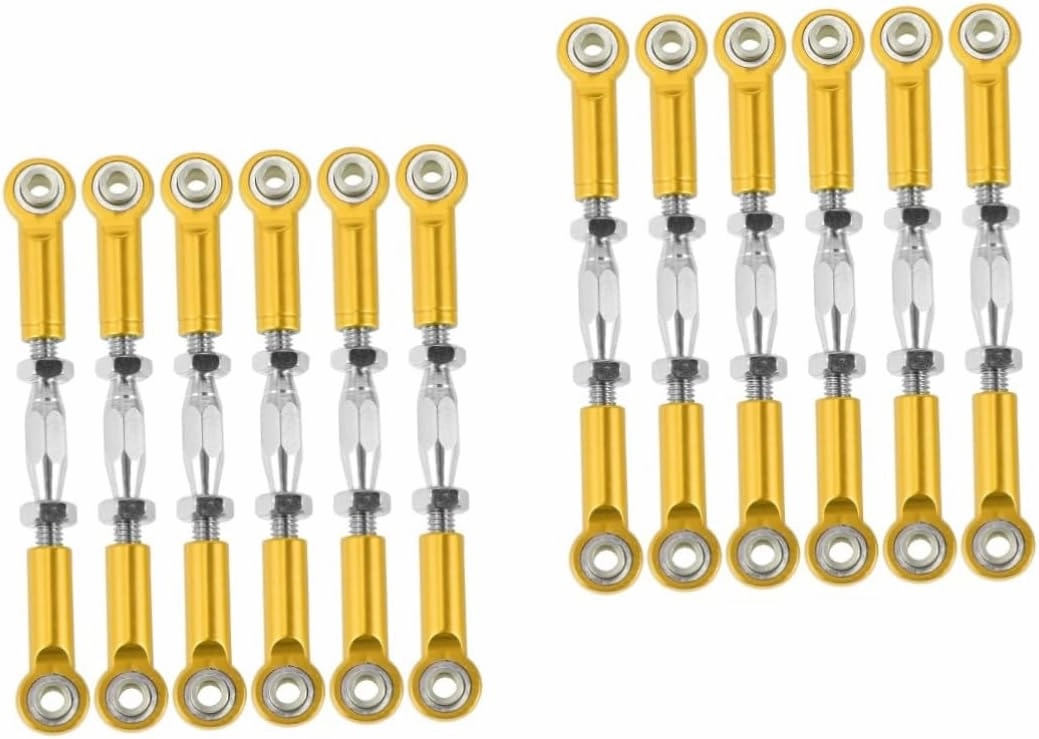 BESTonZON 12pcs Turnbuckle Rod Linkage for Epxhsp Racing Hpi Buggy Upgrade Parts Construction Easy Installation Yellow