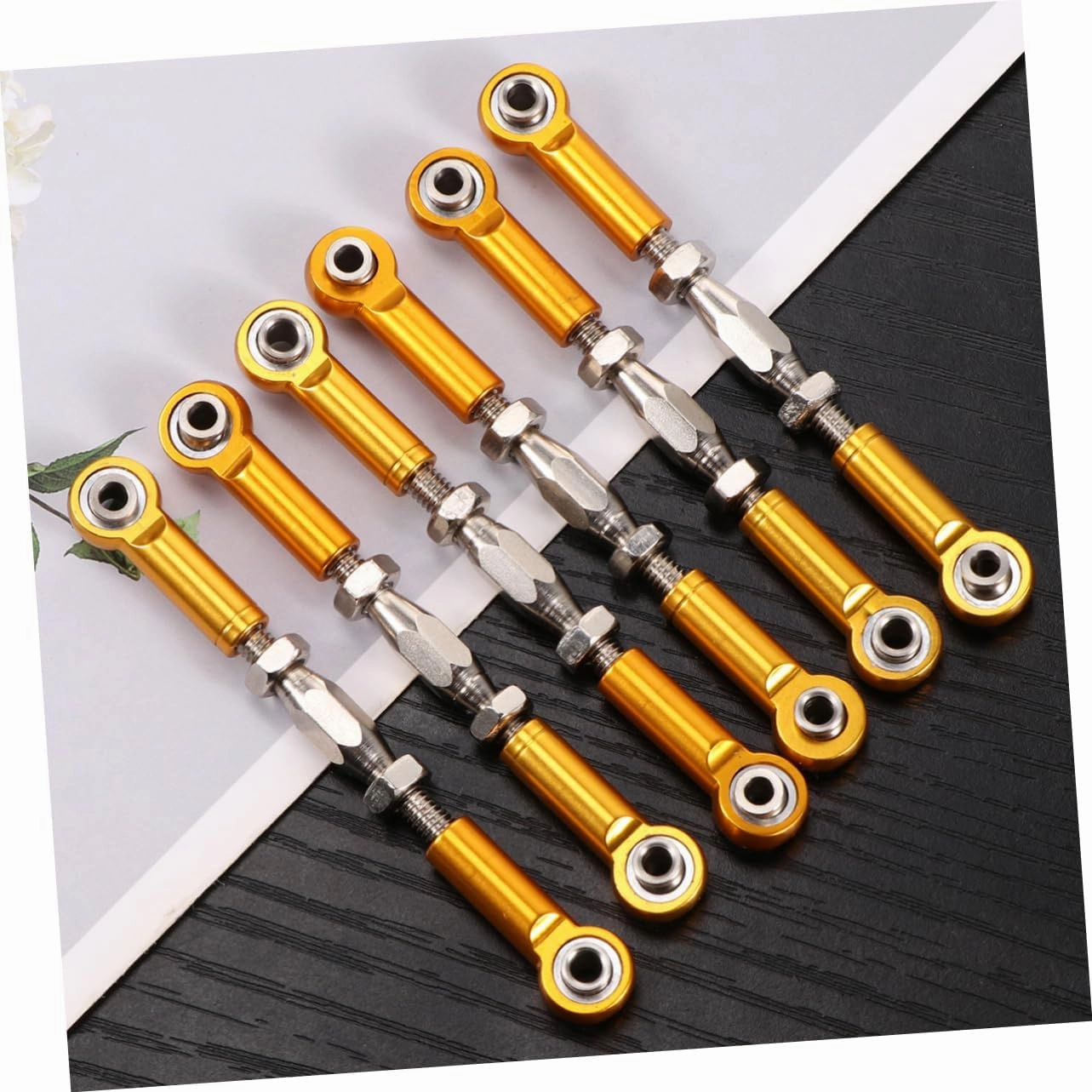 BESTonZON 12pcs Turnbuckle Rod Linkage for Epxhsp Racing Hpi Buggy Upgrade Parts Construction Easy Installation Yellow