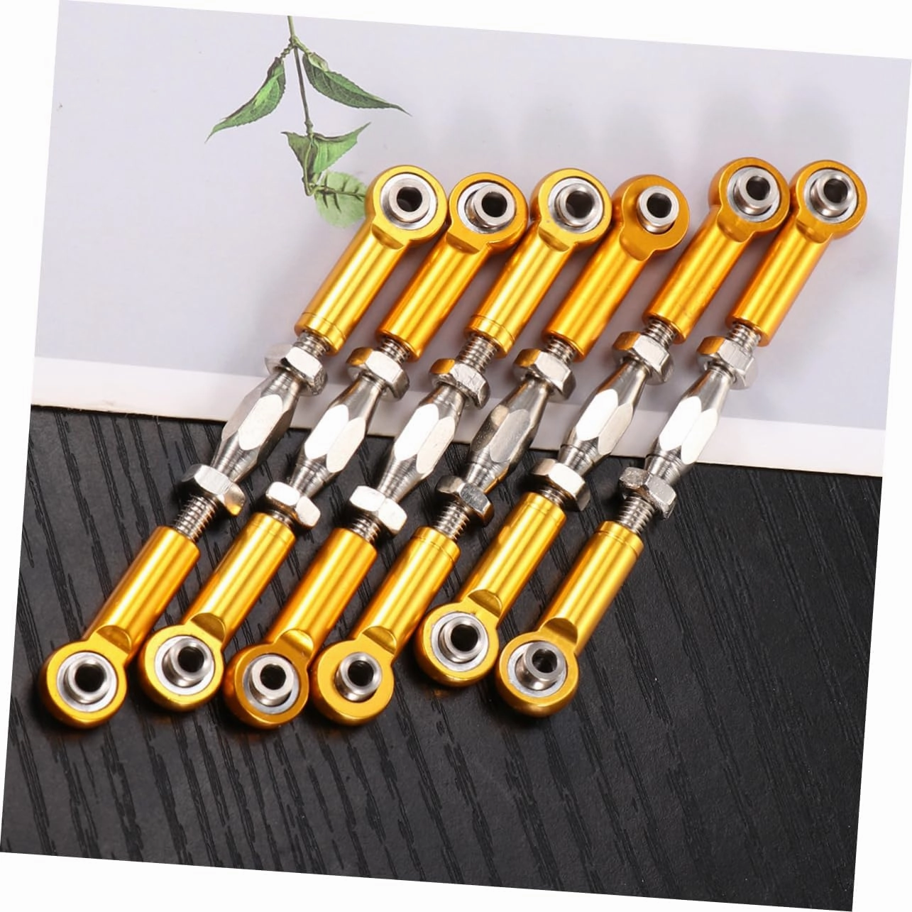 BESTonZON 12pcs Turnbuckle Rod Linkage for Epxhsp Racing Hpi Buggy Upgrade Parts Construction Easy Installation Yellow