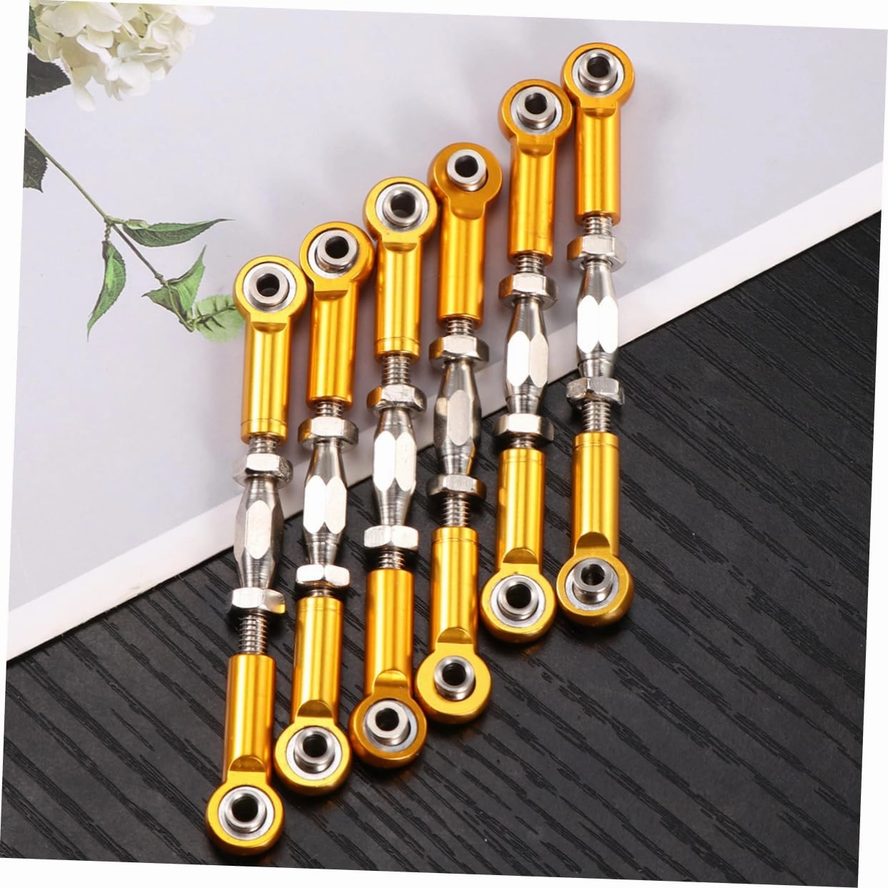 BESTonZON 12pcs Turnbuckle Rod Linkage for Epxhsp Racing Hpi Buggy Upgrade Parts Construction Easy Installation Yellow