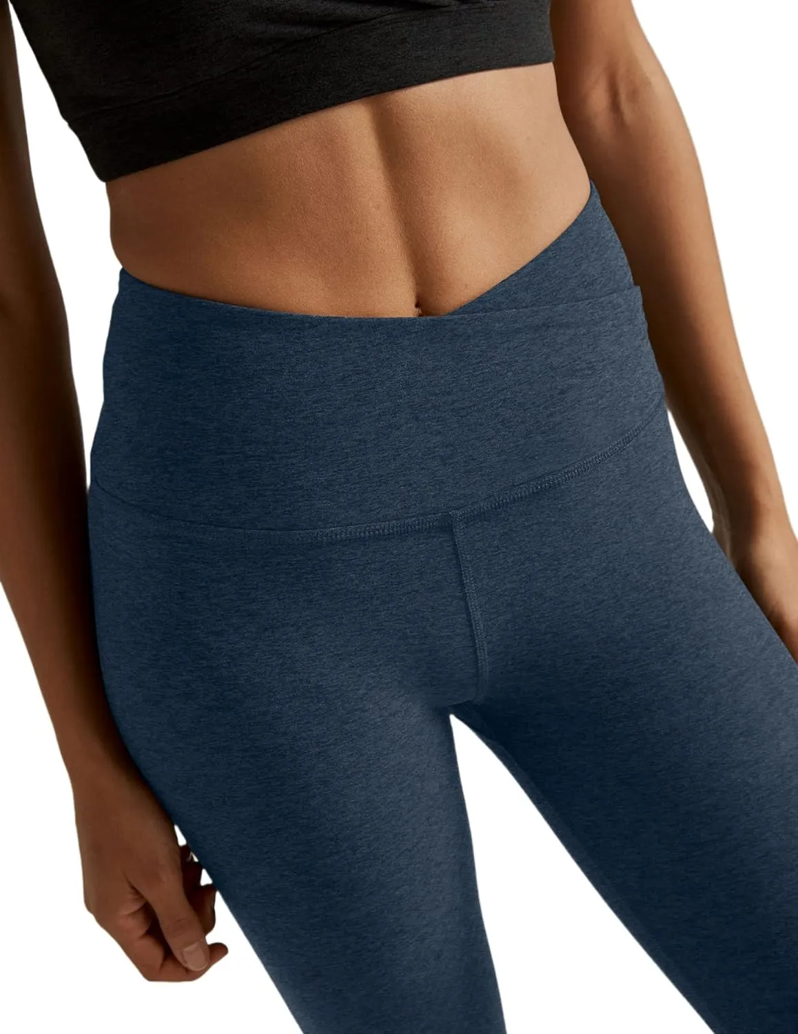 Beyond Yoga Women's Spacedye at Your Leisure High Waisted Midi Legging, Super Soft Yoga Leggings with V-Shape Waistband