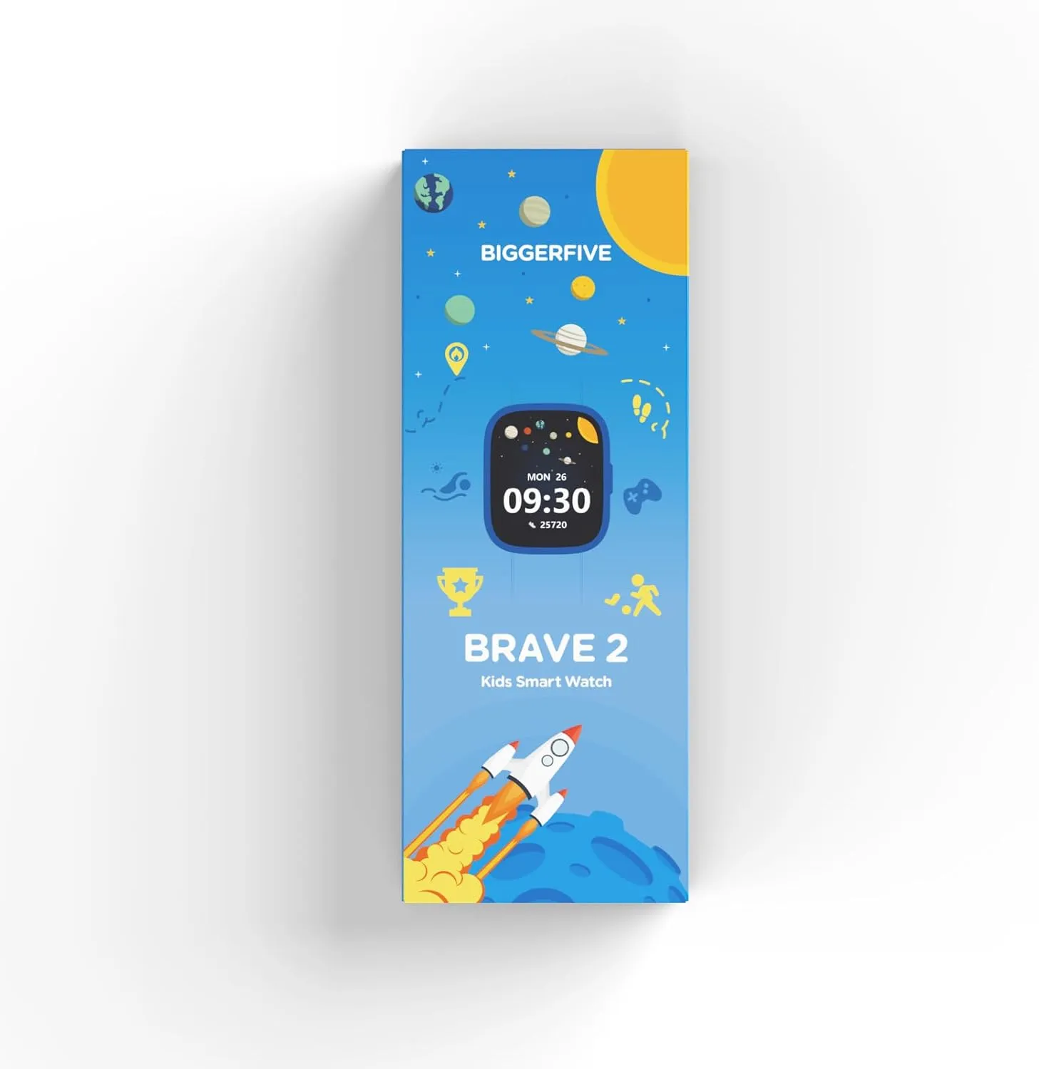 BIGGERFIVE Smart Watch for Kids, 1.8" Fitness Tracker Watch Pedometer, Heart Rate, IP68 Waterproof, Sleep Monitor, Calorie Step Counter, Puzzle Game with/Without APP for Girls Boys Teens 5-16, Nylon