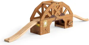 Bigjigs Rail Rickety Bridge - Collapsing Wooden Wild West Bridge, Includes 2 Track Pieces, Kids Train Set Accessories, Toddler Gifts for 3 Years Old  