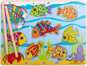 Bigjigs Toys Tropical Magnetic Fishing Game with Fishing Rod