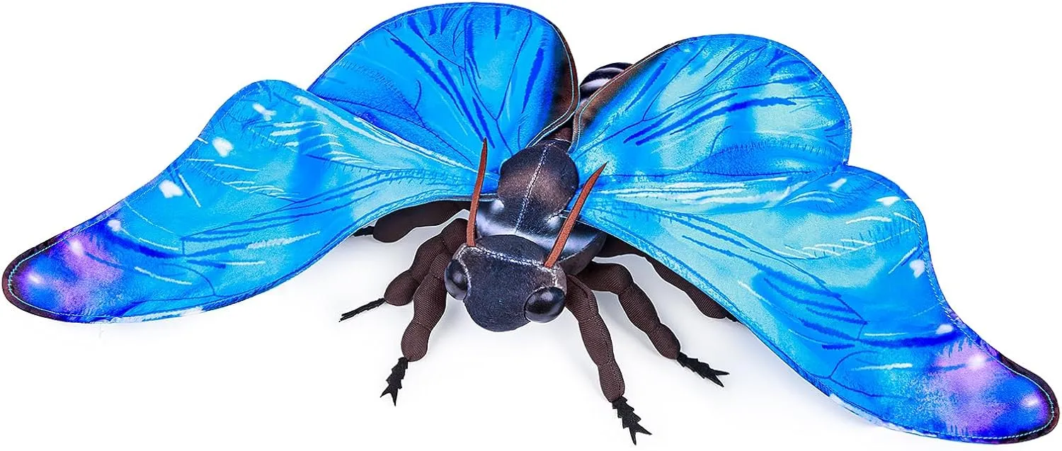 Blue Morpho Butterfly Plush Toy, Large Blue Morpho Butterfly Stuffed Animals 16in, Realistic Soft Big Butterfly Plushie Model Toy, Unique Plush Gift Collection for Kids