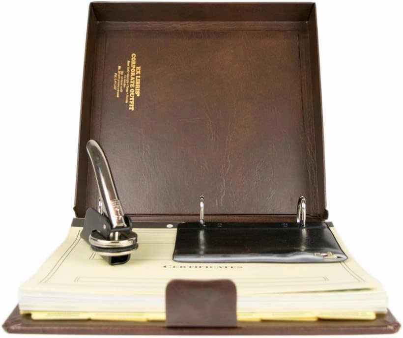 Blumberg Ex Libris All-in-One LLC Kit with Self-Enclosed Records Book, Company Seal, Printed Certificates with Full-Page Stubs, Blank Minute Paper (Model K10LLC for Limited Liability Corporations)