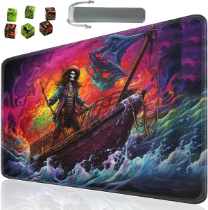 Board Game for TCG Playmat Table Mats Games Size 60X35 cm Mousepad Compatible for MTG RPG CCG Trading Card Game Play mats with 6 Dice (Playmat 89)
