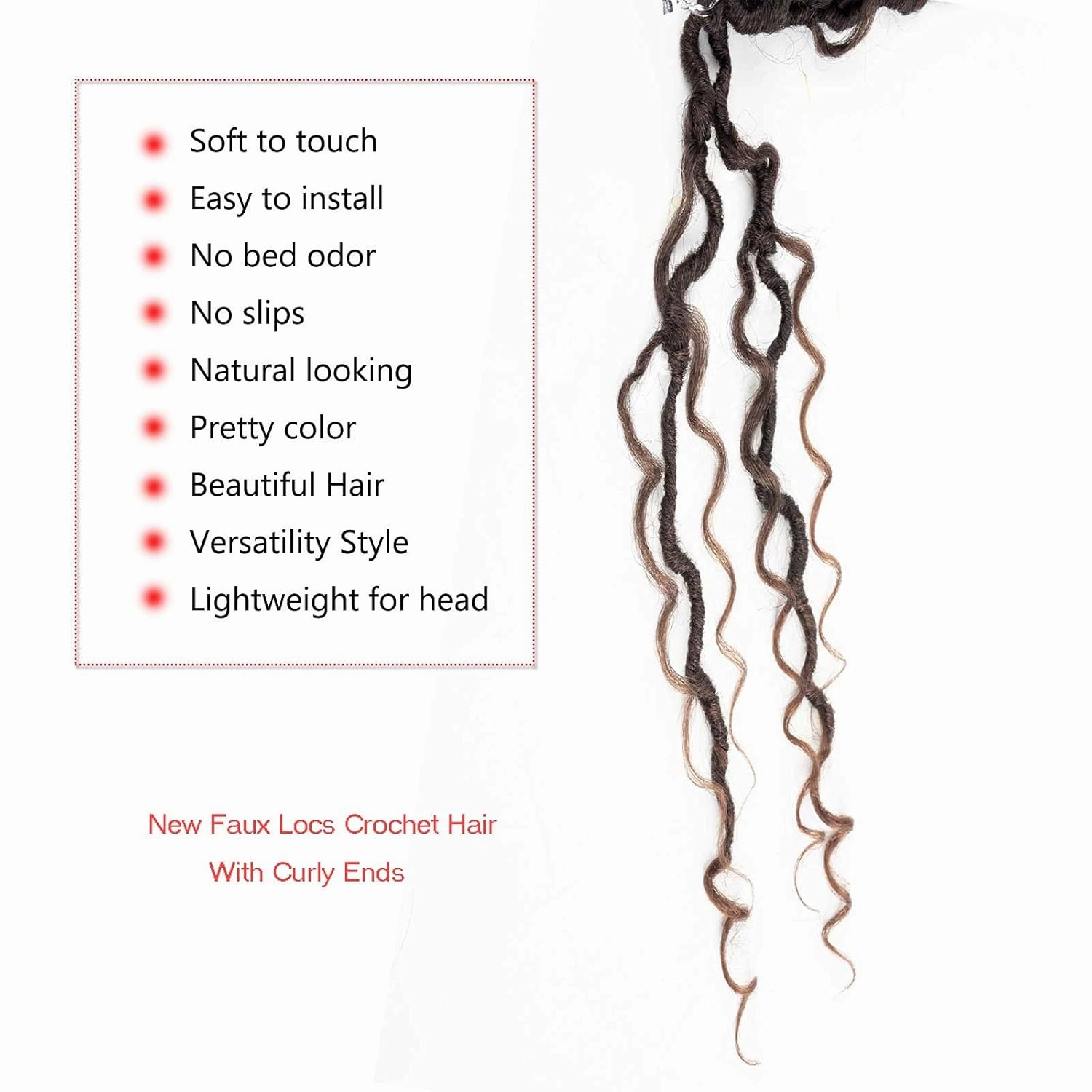 Boho Goddess Locs Crochet Hair,14 Inch 5 Packs Ombre Faux Locs Crochet Hair Extension For Black Women, Short Pre Looped Hippie River Locs Crochet Braids With Curly Ends(5 Packs,14in,T1B/30#)