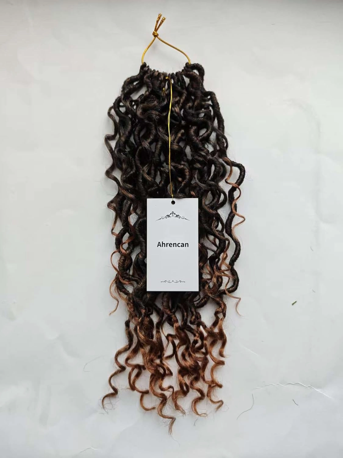Boho Goddess Locs Crochet Hair,14 Inch 5 Packs Ombre Faux Locs Crochet Hair Extension For Black Women, Short Pre Looped Hippie River Locs Crochet Braids With Curly Ends(5 Packs,14in,T1B/30#)