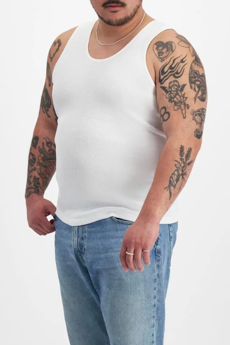 Bonds Soft Chesty Tank Undershirt in 100% Cotton Rib for Men, 2-Pack