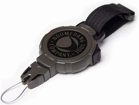 Boomerang Tool Company Hunting Compass Retractable Gear Tether, Hook & Loop Strap, 24" Retractable Cord, 4 oz. Retraction, Green Polycarbonate Case, Universal Attachment