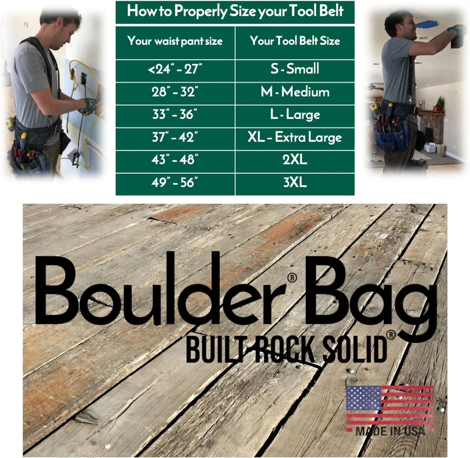 BOULDER BAG Professional Electrician's MAX Combo with Comfort Back Support Tool Belt, Quick Release Buckle, Heavy Duty Work Belt, Blue, (Large 33-36 Inch Waist), Made in USA
