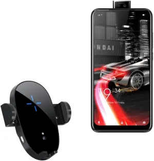 BoxWave Car Charger Compatible with Elephone PX - Wireless Charging Auto Mount (15W), Qi Wireless Car Charger Stand Mount Air Vent - Black