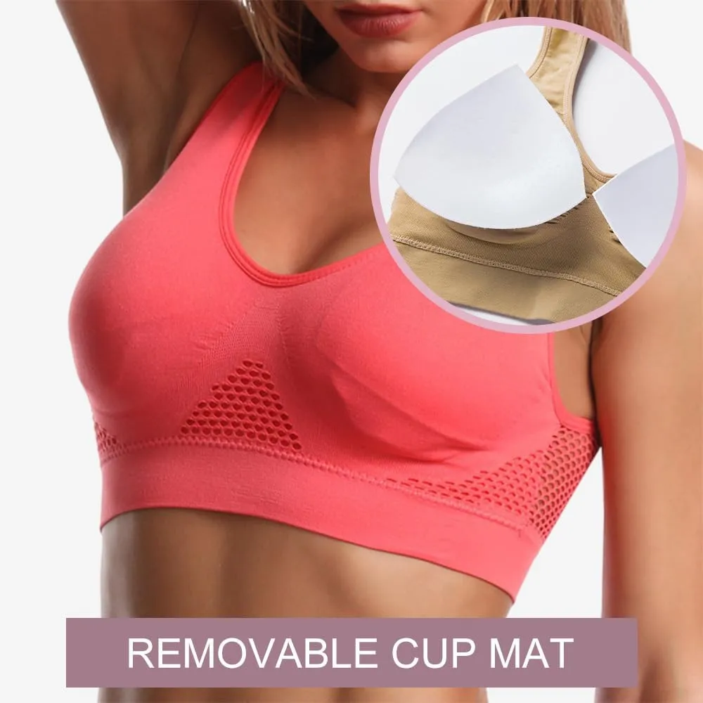 Breathable Cool Liftup Air Bra 2025 Upgrade Wireless Mesh Sport Bras for Women, Soft Anti Sagging Comfortable Bras