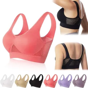 Breathable Cool Liftup Air Bra 2025 Upgrade Wireless Mesh Sport Bras for Women, Soft Anti Sagging Comfortable Bras